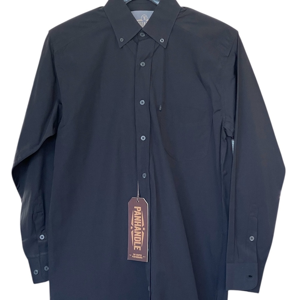 Panhandle Slim Black Casual Button Down Shirt Long Sleeve